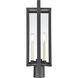 Gladwyn 3 Light 21.5 inch Matte Black with Off White Outdoor Post Light