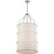 Carson 8 Light 20 inch Polished Nickel Foyer Pendant Ceiling Light in Off White