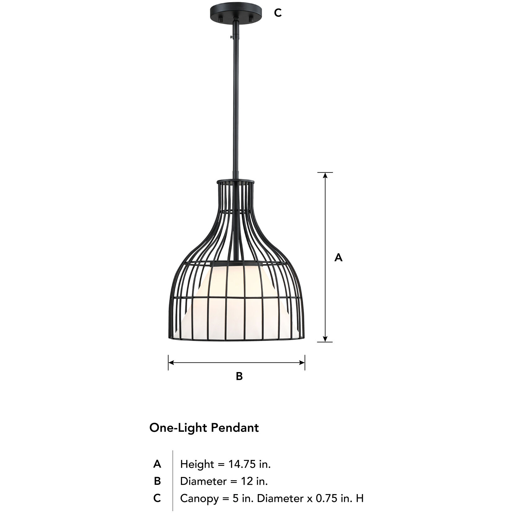 Evensong LED 12 inch Matte Black Pendant Ceiling Light
