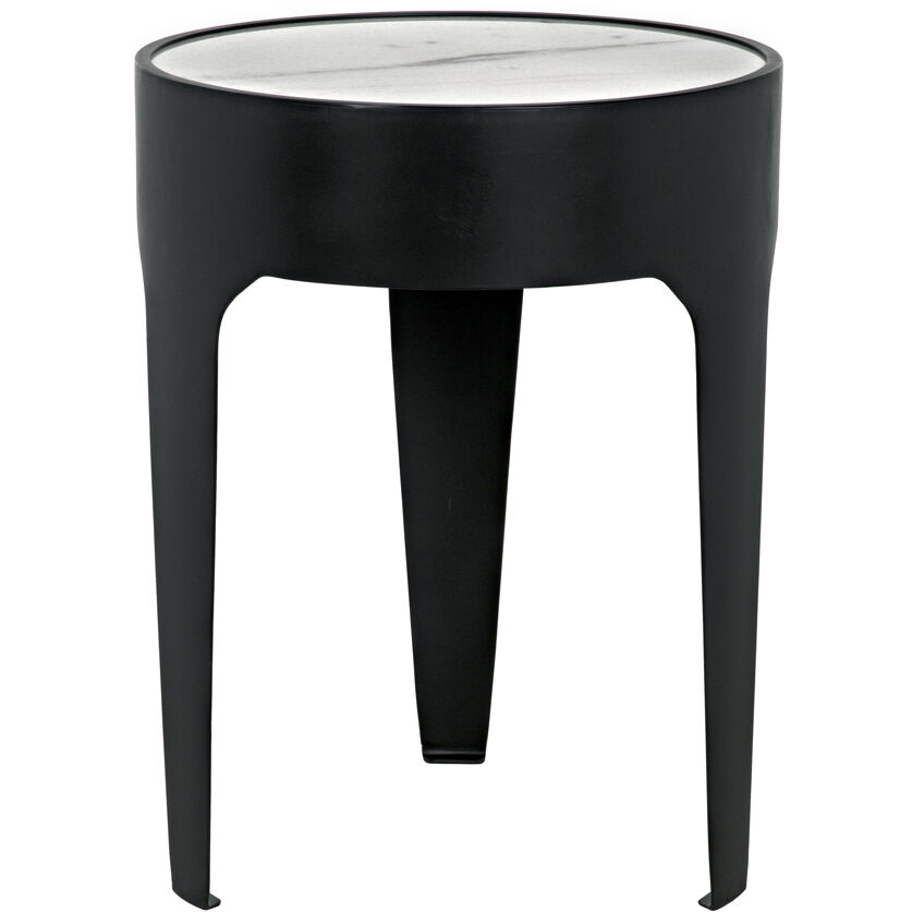 Cylinder 24 X 18 inch Matte Black Side Table, Small