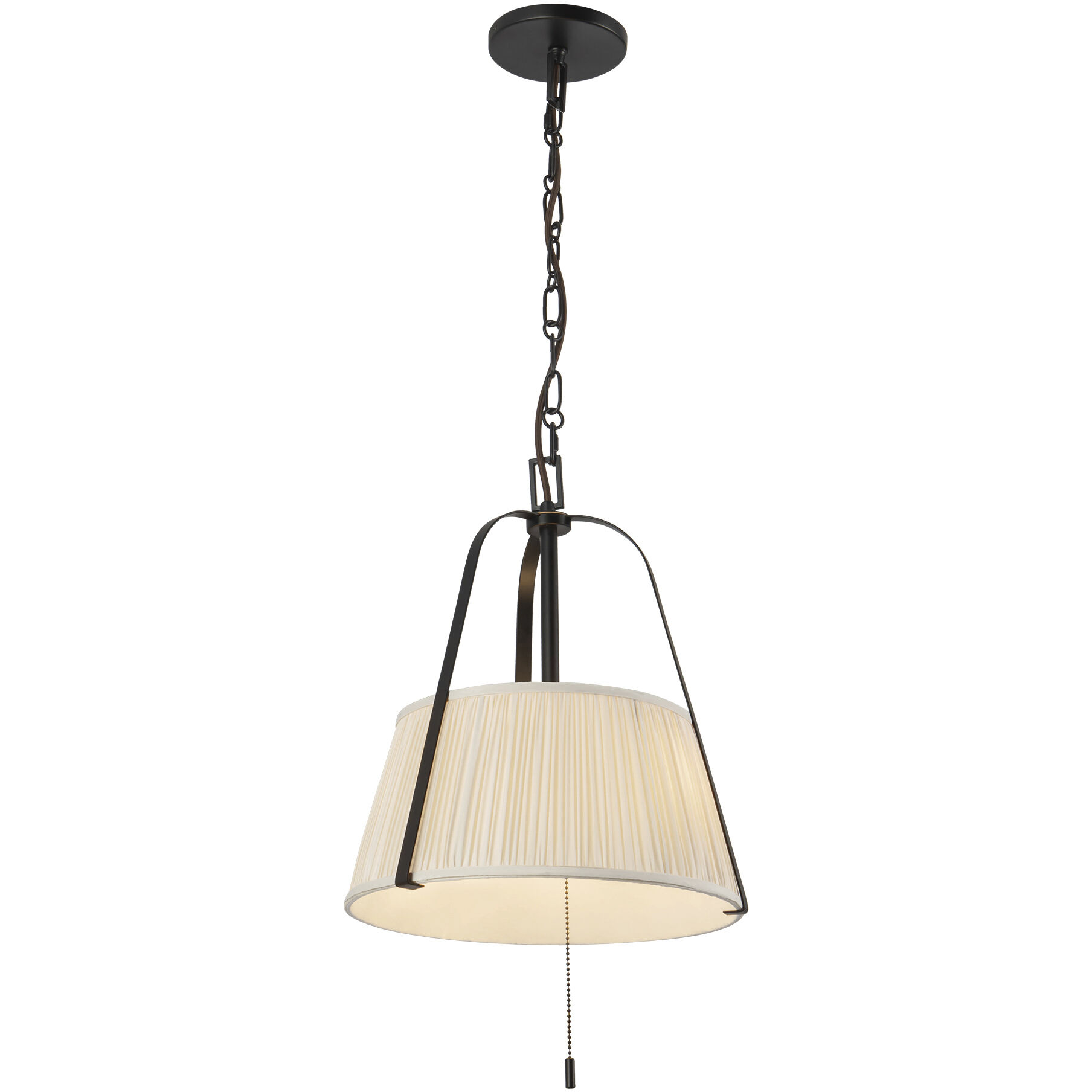 Alora Mood Scout 2 Light 13.25 inch Matte Black and White Linen Pendant Ceiling Light