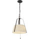 Alora Mood Scout 2 Light 13.25 inch Matte Black and White Linen Pendant Ceiling Light