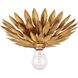 Broche 1 Light 11 inch Antique Gold Flush Ceiling Light