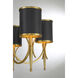 Quincy 5 Light 27 inch Black with Warm Brass Accents Chandelier Ceiling Light