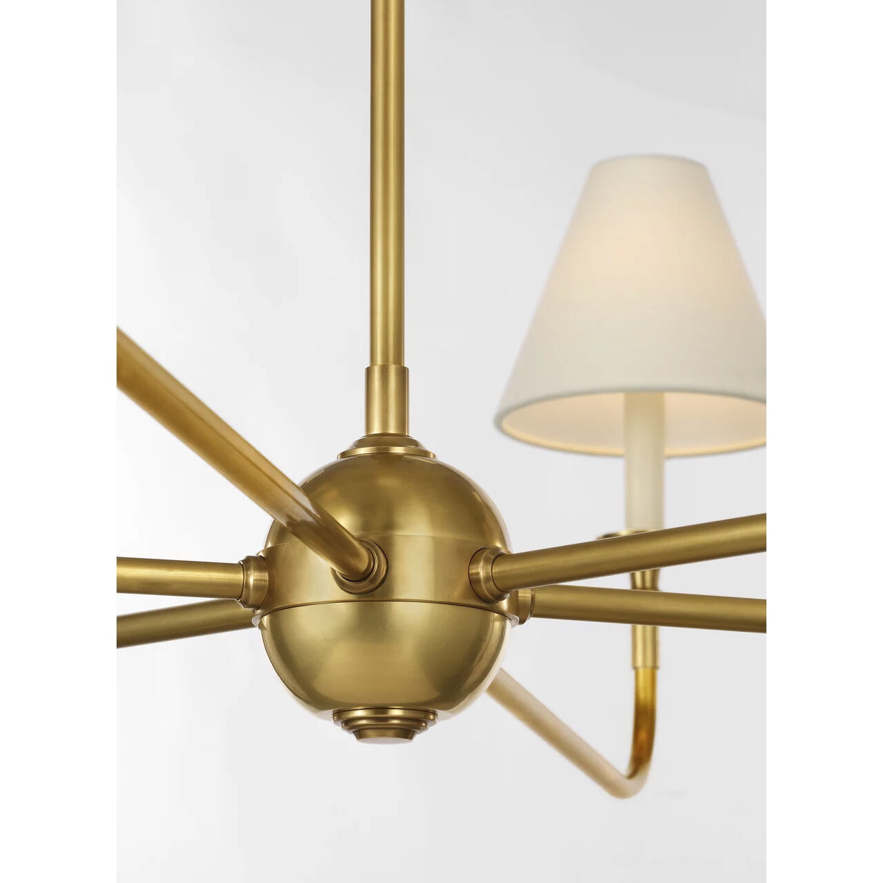 Thomas O'Brien Piaf LED 58 inch Hand-Rubbed Antique Brass Chain Hung Chandelier Ceiling Light, Grande