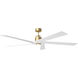 Aspen 70 inch Burnished Brass with Matte White Blades Ceiling Fan
