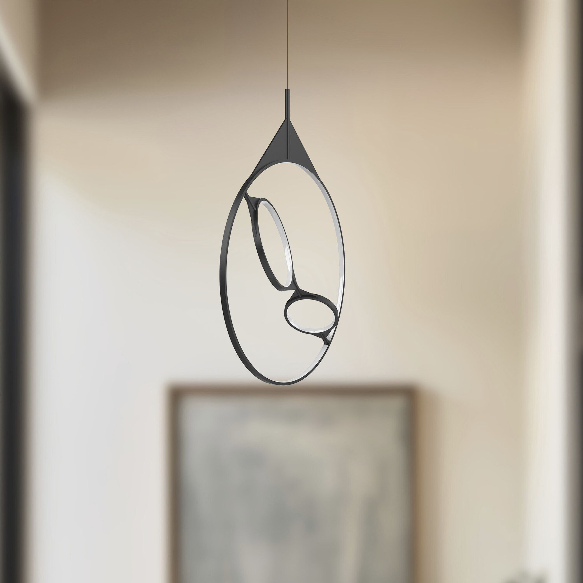 Serif LED 0.88 inch Black Pendant Ceiling Light