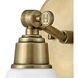 Arti 1 Light 7 inch Heritage Brass Vanity Light Wall Light