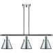 Ballston Appalachian 3 Light 36 inch Polished Chrome Island Light Ceiling Light, Ballston