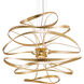 Calligraphy LED 42 inch Gold Leaf/Stainless Steel Chandelier Ceiling Light