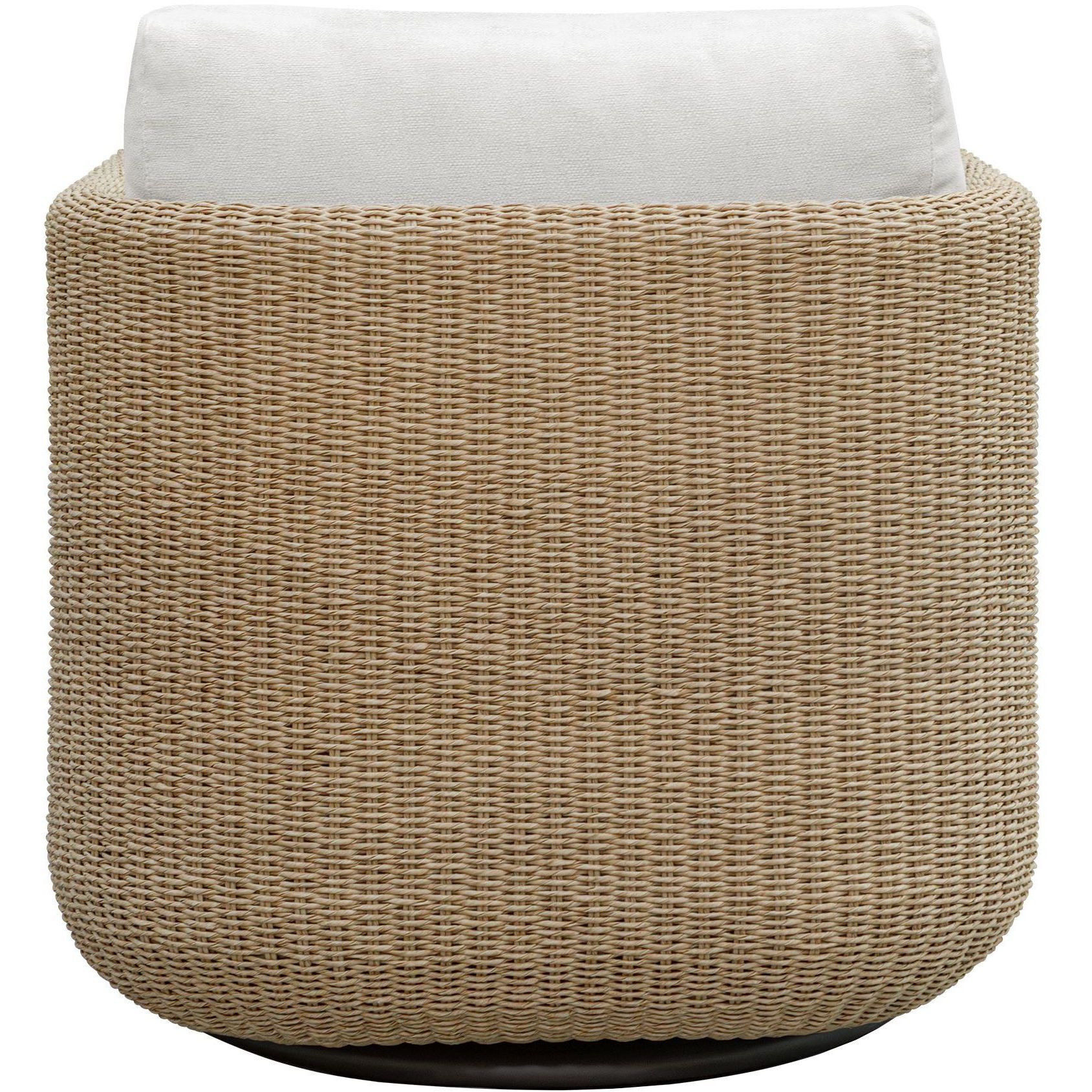 Santorini Twisted Honey and Oyster White Outdoor Swivel Lounge Chair