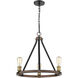 Kirkland 3 Light 20 inch Rustic Mahogany Chandelier Ceiling Light