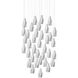 Posh 36 Light 33 inch Silver Multi-Drop Pendant Ceiling Light