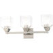 Aragon 3 Light 23 inch Brushed Nickel Bath Vanity Wall Light