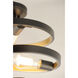 Twister 3 Light 16 inch Black/Gold Semi-Flush Mount Ceiling Light