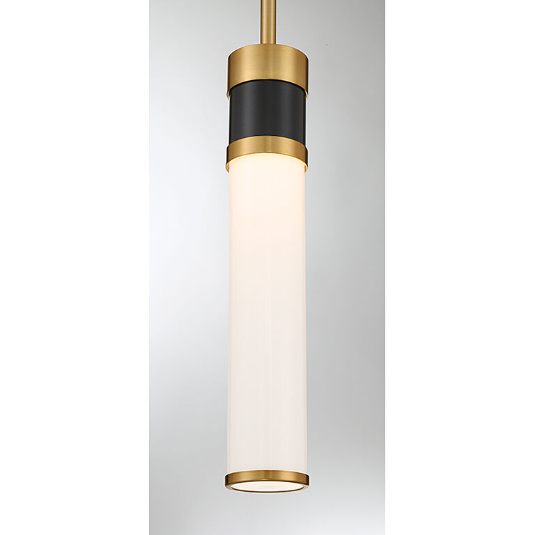 Abel LED 2.68 inch Black with Warm Brass Accents Mini-Pendant Ceiling Light