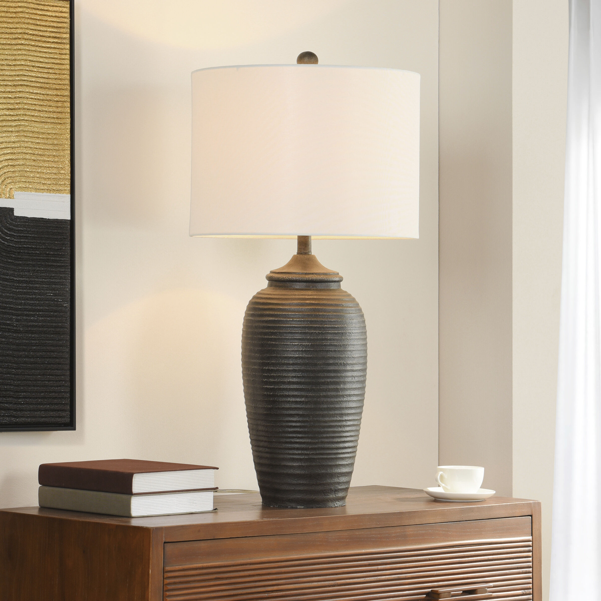 Charlotte 32 inch 150.00 watt Matte Black Table Lamp Portable Light