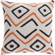 Nairobi 22 X 22 inch Light Gray and Burnt Orange Throw Pillow