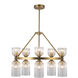 Alora Mood Nelly 10 Light 25.88 inch Brushed Gold Chandelier Ceiling Light in Clear Ribbed Glass Shade