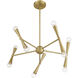 Contemporary 10 Light 24 inch Natural Brass Chandelier Ceiling Light