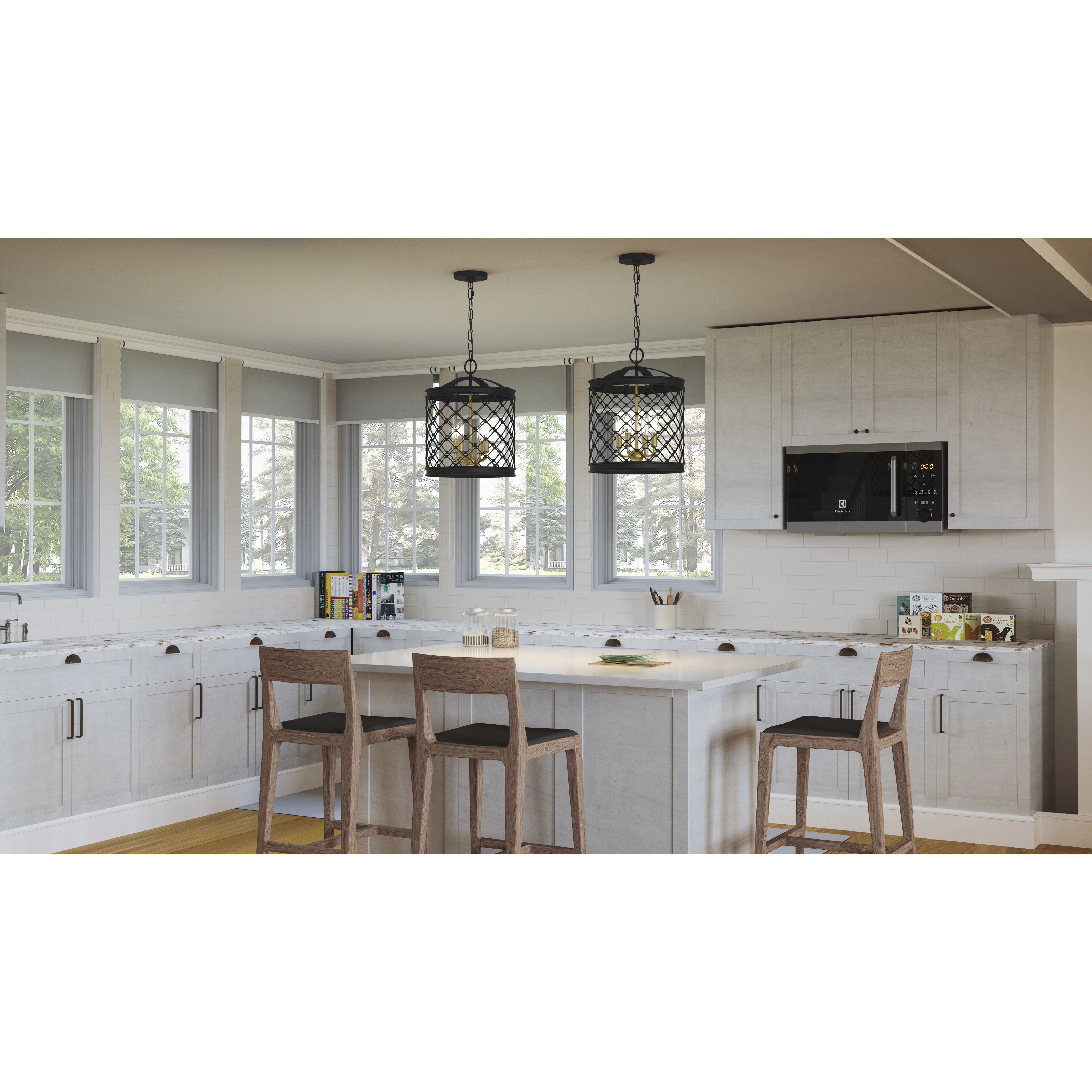 Calais 4 Light 14.75 inch Earth Black Pendant Ceiling Light