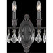 Rosalia 2 Light 9 inch Dark Bronze Wall Sconce Wall Light in Clear, Royal Cut