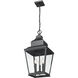 Raphael 3 Light 12 inch Sand Black Outdoor Chain Mount Ceiling Fixture in Soft Sand Black