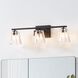 Valentin 3 Light 24 inch Matte Black Vanity Light Wall Light