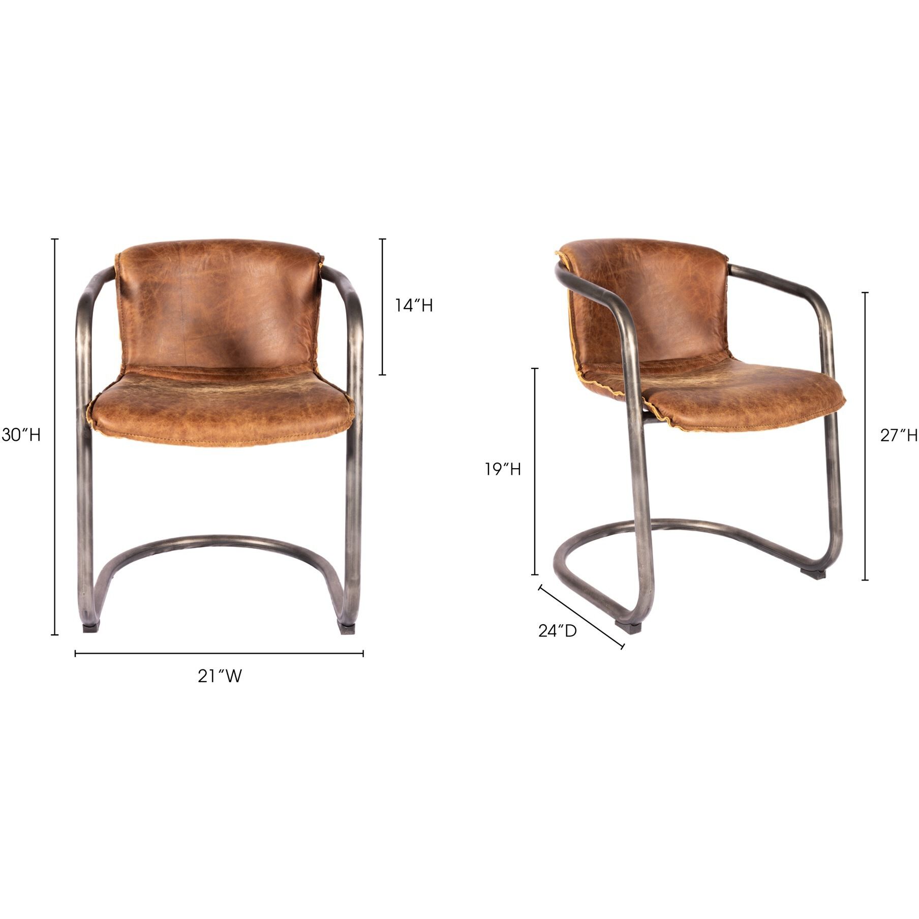 Benedict Brown Dining Chair, Set of 2