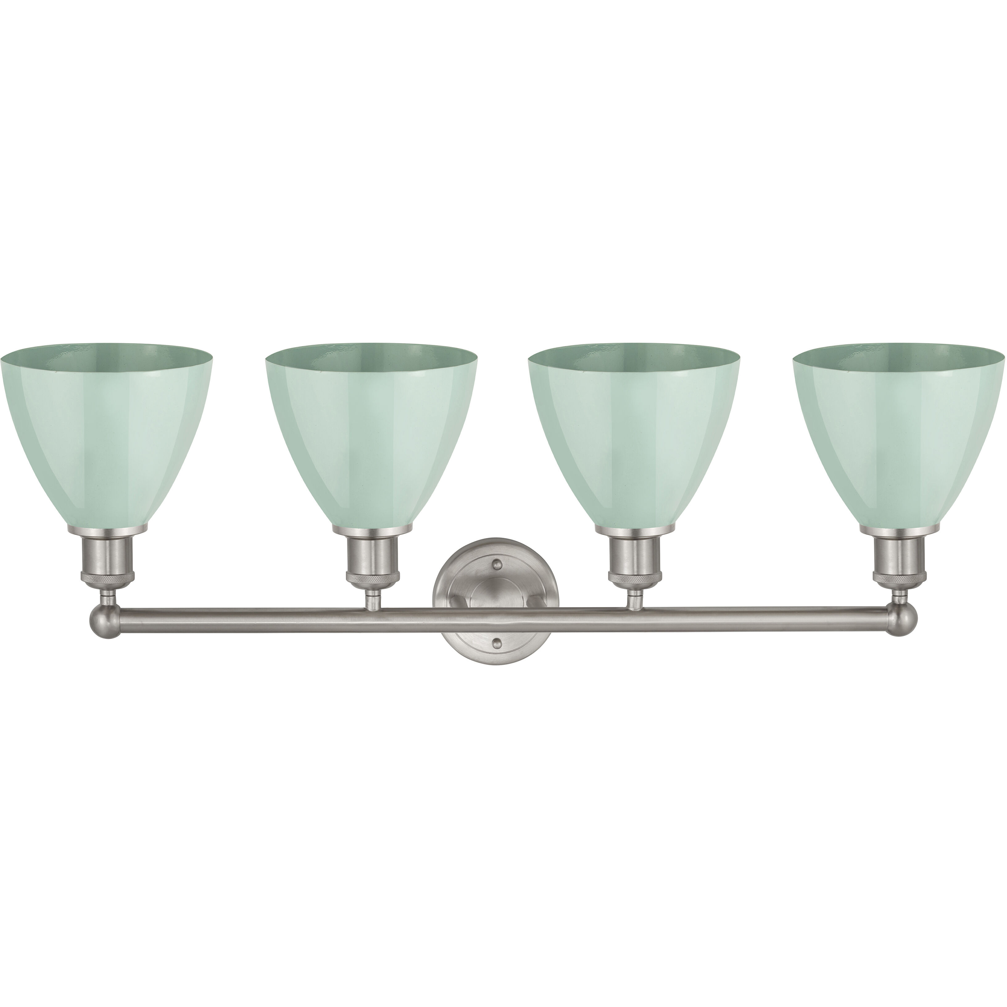 Plymouth Dome 4 Light 34.5 inch Brushed Satin Nickel Bath Vanity Light Wall Light in Seafoam