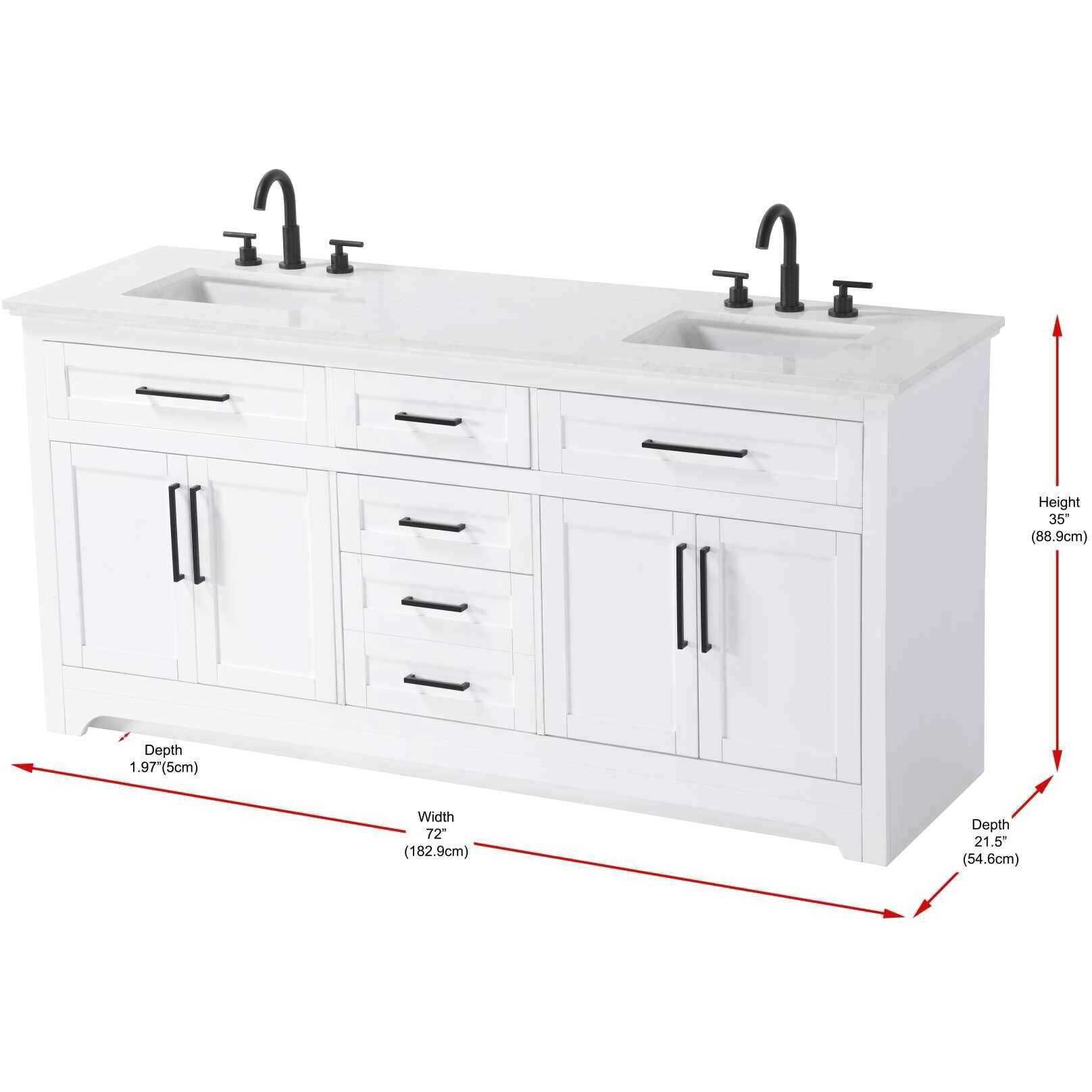 Remington 72 X 35 inch White Bathroom Vanity Cabinet