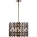 Myers 4 Light 21 inch Antique Brass Drum Pendant Ceiling Light