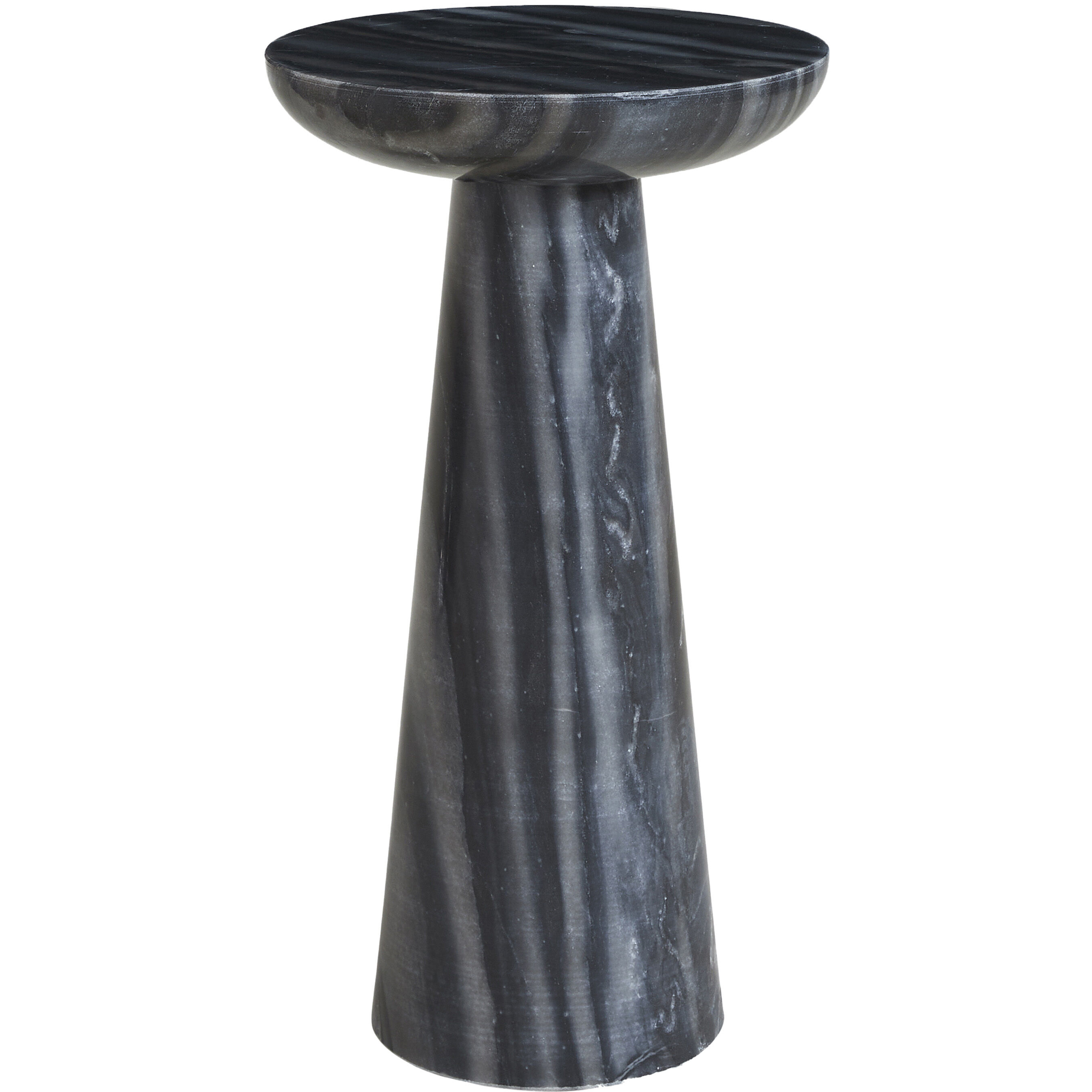 Mercura 18 X 10 inch Black Marble Side Table