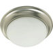 Fort Worth 3 Light 17 inch Satin Nickel Flush Mount Ceiling Light