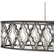 Portico 6 Light 42 inch Glacial with Metallic Matte Bronze Indoor Linear Chandelier Ceiling Light, Oval