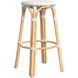 Tobias Round Rattan 30" Bar Stool in Glossy White