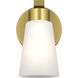 Stamos 1 Light 5 inch Brushed Gold Wall Sconce Wall Light in Satin Etched Glass