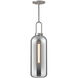 Alora Mood Soji 1 Light 6 inch Brushed Nickel Pendant Ceiling Light in Smoked Glass