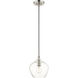 Pendants 1 Light 8 inch Brushed Nickel Pendant Ceiling Light