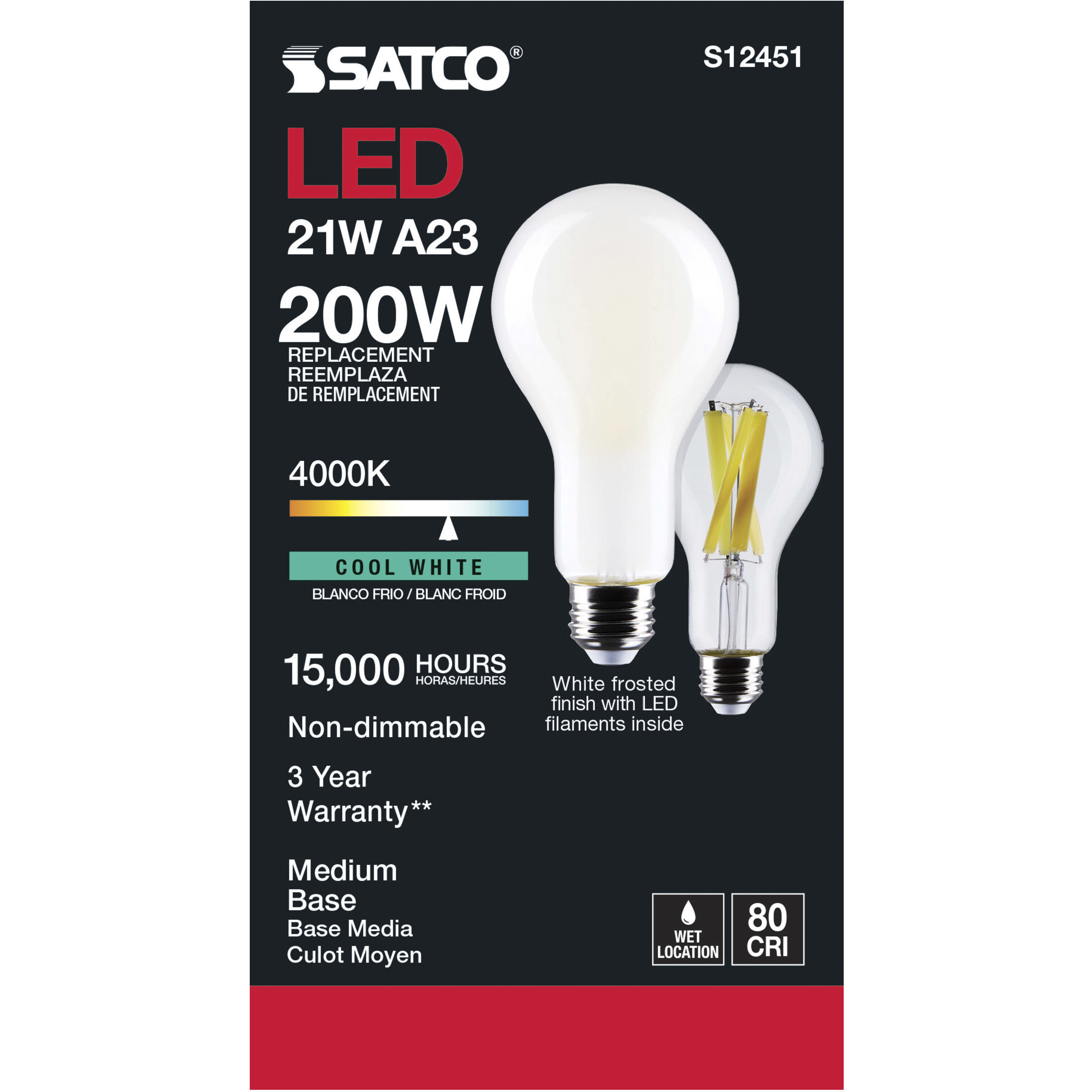 Lumos LED Medium Type A23 21.00 watt 4000K Light Bulb