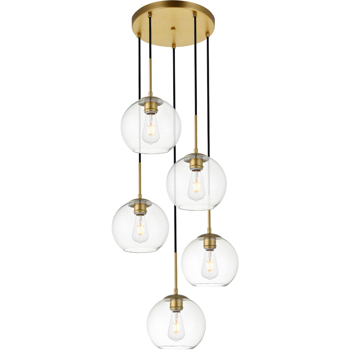 Baxter 5 Light 18 inch Brass Pendant Ceiling Light
