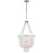 AERIN Jacqueline 4 Light 19 inch Burnished Silver Leaf Chandelier Ceiling Light in White Acrylic