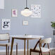Ingalls 1 Light 16 inch Matte Black Pendant Ceiling Light in Vintage Milk Glass, Large