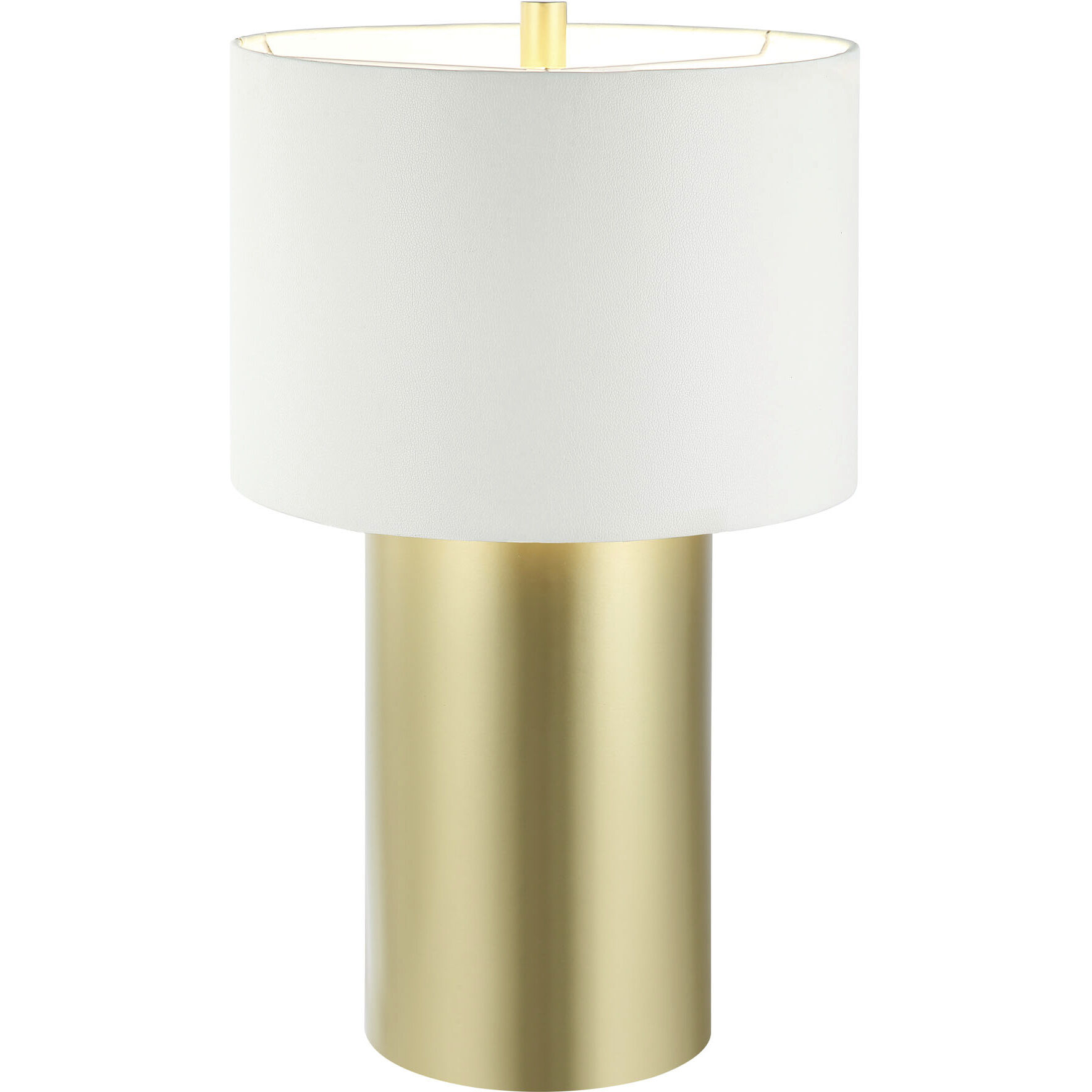Secret Agent 28 inch 100 watt Painted Gold and White Leather Table Lamp Portable Light