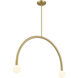 Contemporary LED 4 inch Natural Brass Chandelier Ceiling Light