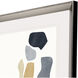 Silhouette Blocks Blue and Beige and Gray and Orange Framed Art