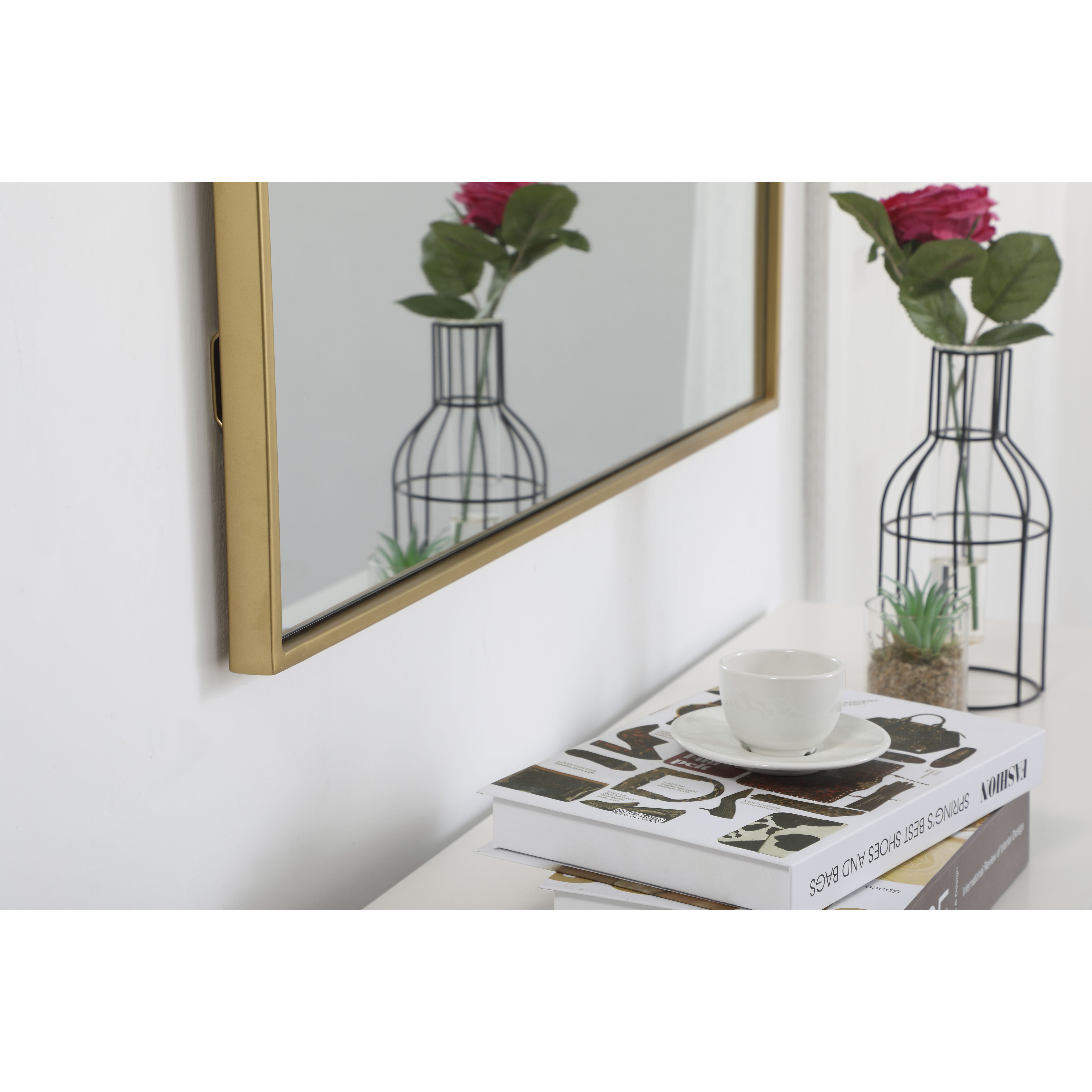 Monet 36 X 30 inch Brass Wall Mirror