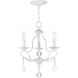 Chesterfield 3 Light 12 inch Antique White Mini Chandelier Ceiling Light