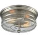 Port O'Connor 2 Light 14 inch Satin Nickel Flush Mount Ceiling Light