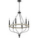 Grove 6 Light 26 inch Drifted Wood and Black Chandelier Ceiling Light